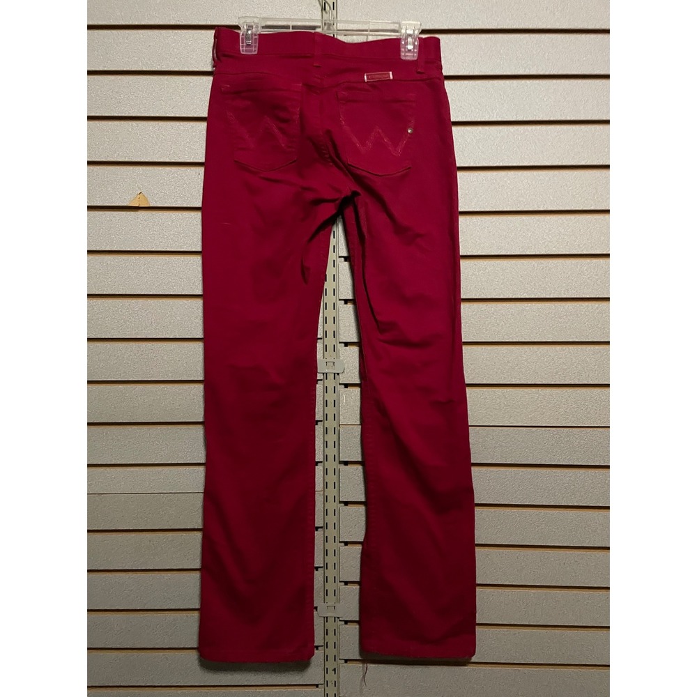 Wrangler Q Baby Women's Red Bootcut Jeans No Gap Waistband Size 5x34 Western New
